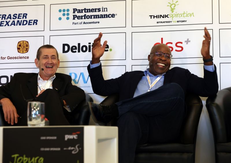 The Joburg Indaba chairperson, Bernard Swanepoel and Exxaro Resources, CEO Ben Magara open the proceedings of day two.