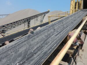 Figure 2: Conveyor belts that are out of alignment are capable of ‘sawing’ through steel components, in this case a seized training idler.