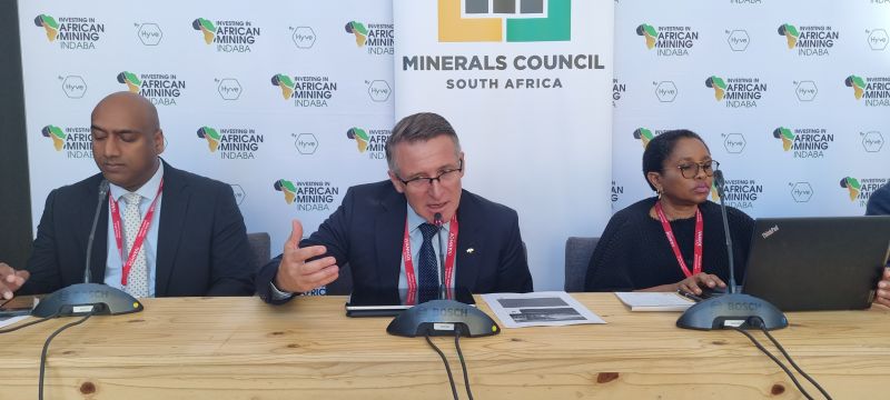 Dushen Naidoo, head of Safety and Sustainable Development, Japie Fullard, chairperson of the Minerals Council CEO Zero Harm Forum and Dr Thuthula Balfour, head of Health and Safety.